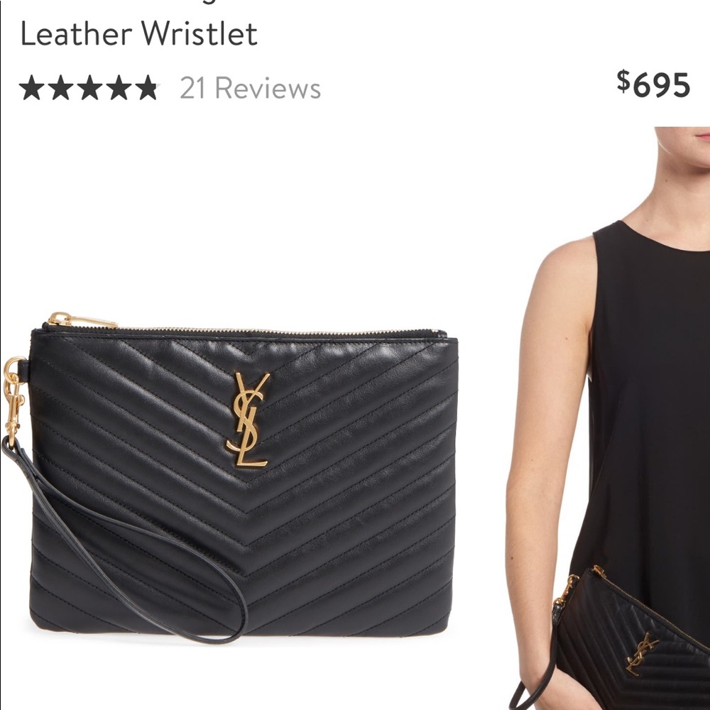 YSL Leather Wristlet